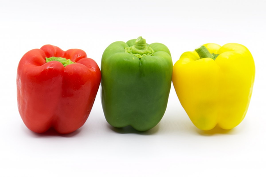Pimiento verde y rojo