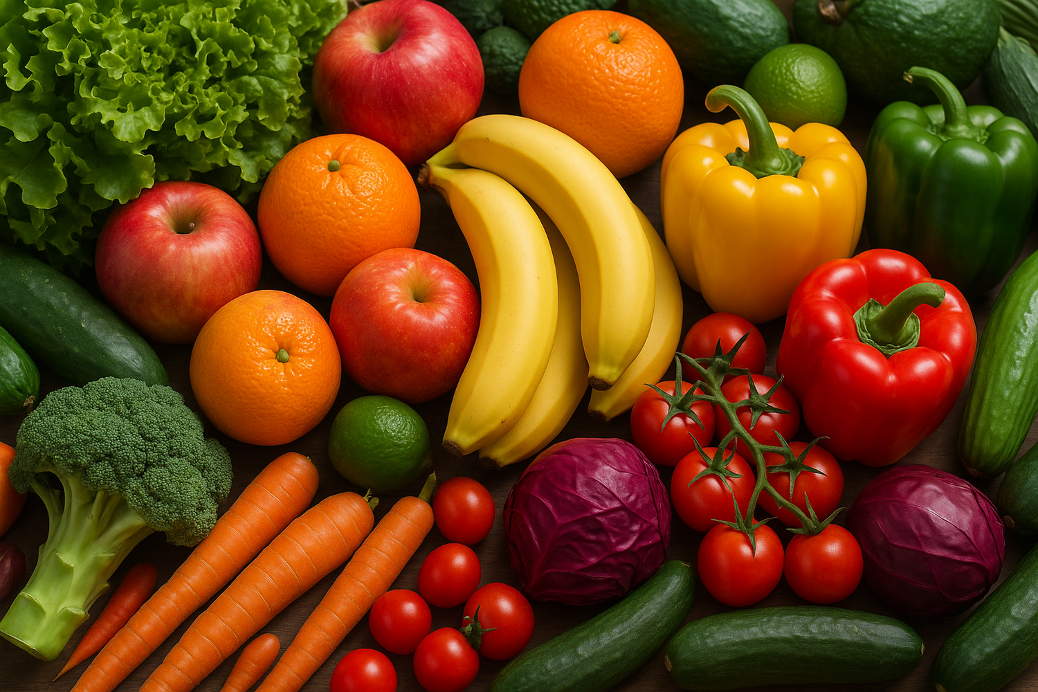 imagen de frutas y verduras mixtas reales